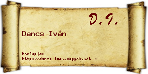 Dancs Iván névjegykártya