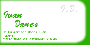 ivan dancs business card